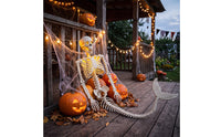 Light-up Halloween Mermaid Skeleton Articulated Skeleton with Mermaid Tail Posable Prop Movable for Haunted House, Porch