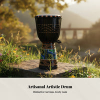 African Hand Drum, Leather Skin, Hardwood, Children, Practice, Random Color