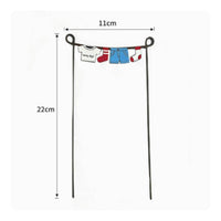 Clothesline Garden Sign Easy to Insert Decorative Iron Plant Sign Lightweight