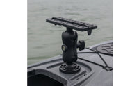 Adjustable Hydrographic Device Mount with Round Base Rotatable Kayak Bracket with Strap for Kayakers