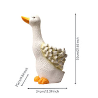Decorative Goose Planter Outdoor Goose-Shaped Planter Orange Accents for Park