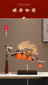 New Chinese Style Persimmon Ornament for Living Room Cabinet