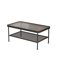 2-Tier Glass Top Table Modern Design 2-Tier Fluted Glass Table Minimalist Living Space Design Room Furniture for Homeowners, Adults, Lounge Area