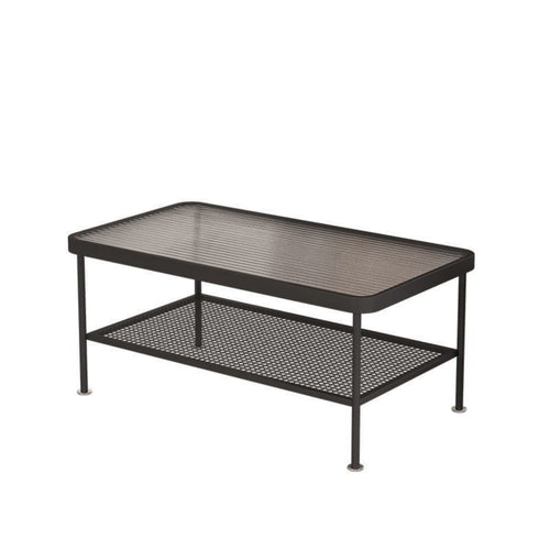 2-Tier Glass Top Table Modern Design 2-Tier Fluted Glass Table Minimalist Living Space Design Room Furniture for Homeowners, Adults, Lounge Area
