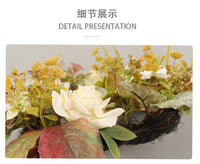 秋天花环感恩节玫瑰装饰花环秋季丰收节婚礼节日派对墙壁装饰门