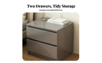 2-Drawer End Table Compact Size Nightstand Large Capacity Storage for Dorm Room