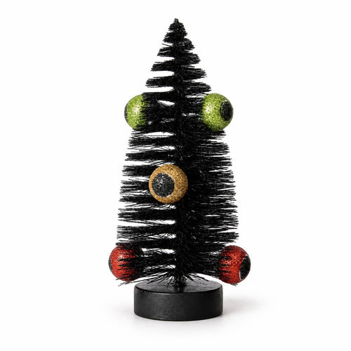 Black Halloween Tree Glittery Decorative Figurine Seasonal for Party