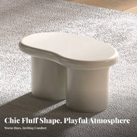 CumulusShaped Pouf Cute Design Round Plush Ottoman Soft Texture for literary corner