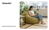 Japanese Design Bean Bag Chair Removable and Washable Cover Convertible Bean Bag Bed Comfortable Floor Sofa Soft Feel Material for Adults, Students, Teens, Balcony, Bedroom, Dorm Room, Lounge Area