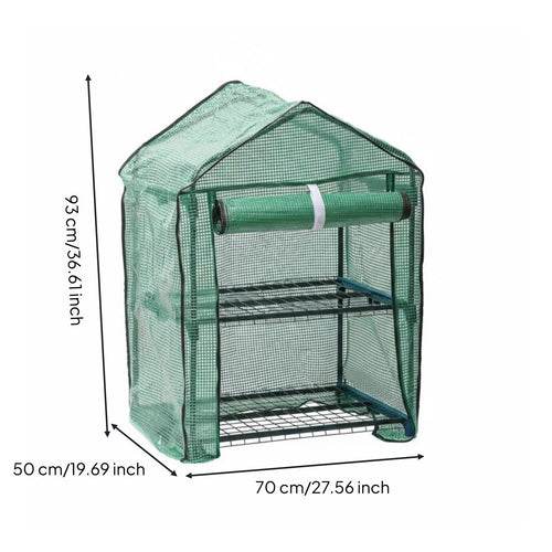 2 Tier Greenhouse Waterproof Balcony Greenhouse Tent Space-Saving Plant Shelter for Patio