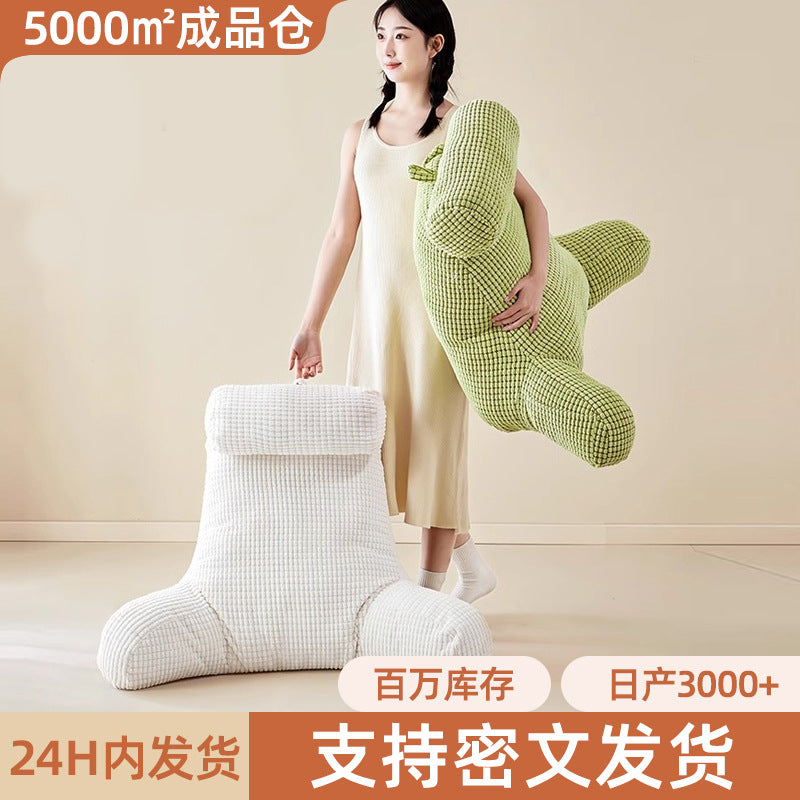 Large Backrest Cushion for Bed or Sofa with Neck and Lumbar Support