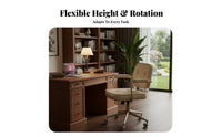 Retro Design Rolling Armchair Comfortable Computer Chair 360-Degree Swivel Office Furniture Adjustable Height for Students, Gamers, Study Room, Bedroom