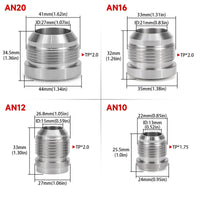 Stainless Steel AN3-20 Oil Line Connectors 10-Pack