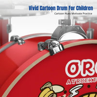 Kids Cartoon Drum Kit, Compact, Jazz Drum, Beginner, Entry, Professional Performance