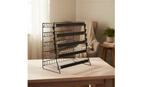 Snack Display Rack Stand Space-Saving Wire Display Rack with Clips Stable Countertop Organizer for Retailers, Vendors, Kitchen Counter