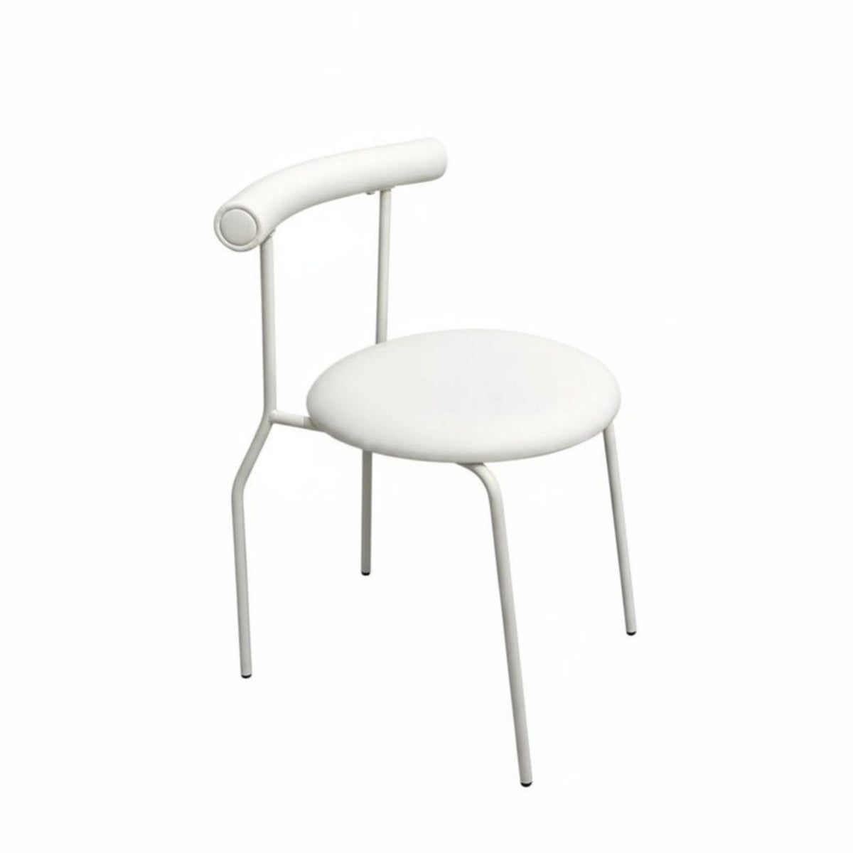 Stackable Design Cylindrical Backrest Chair Thick Padded Cushion Vanity Seat Soft Upholstery Household Furniture Lightweight for Homeowners, Home Office Workers, Young Adults, Dining Room, Bedroom, Small Areas, Cafe