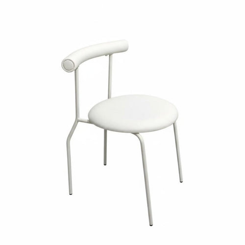 Stackable Design Cylindrical Backrest Chair Thick Padded Cushion Vanity Seat Soft Upholstery Household Furniture Lightweight for Homeowners, Home Office Workers, Young Adults, Dining Room, Bedroom, Small Areas, Cafe