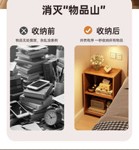 床头柜现代简约床尾收纳柜子楠竹轻奢高级感储物柜藤编卧室置物柜 【塑腾门】四层茶色