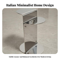 2 Pieces Round Pedestal Table Movable Round Pedestal Table Set Minimalist aesthetic