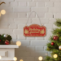Metal Plaques Sign with Wooden Beads Embossed-Style Hanging Sign with Cord Lightweight Plaque for Mantel