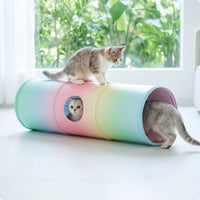 Cat Tunnel Mat Foldable Feline Play Tunnel with Mat Soft for Apartments