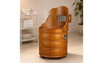 Folding Moxibustion Chair Metal Wooden Moxibustion Chair Curved Backrest