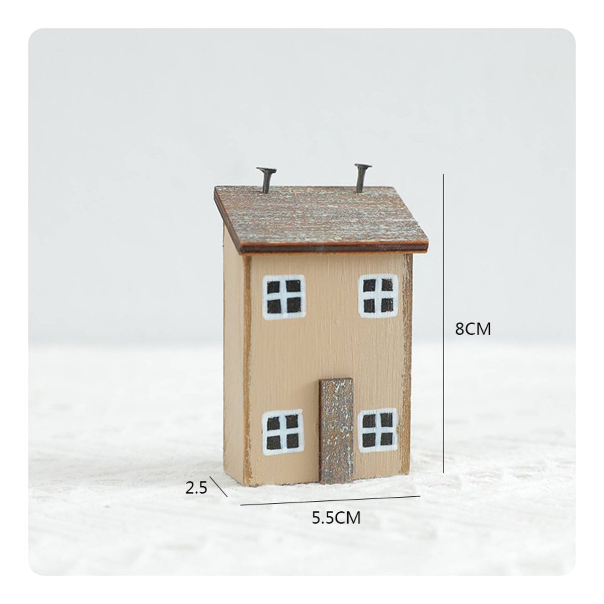 Wooden House Ornament Handmade Small Wooden House Decor Rustic Design