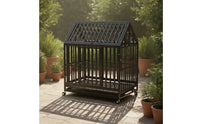 Easy to Move Dog Kennel with Wheels Mobile Heavy Duty Dog Cage Portable Enclosure Rust-Resistant for Outdoor