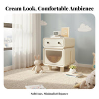 Nightstand with Drawers For Small Spaces cumulusShaped End Table Rounded Corners