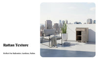 Rolling Wickerdesign Cabinet Woven Texture Wicker Organizer Universal Mobile Design Ample Storage Space for Patio Owners