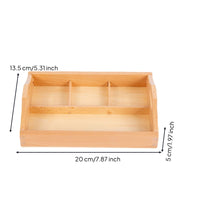 Natural Wood Educational Tray Compartmented Wooden Tray with Handles Lightweight Sturdy for Children, Teachers, Playroom