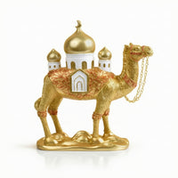 Camel Figurine with Mosque Golden Decor Tabletop for Collectors