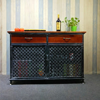 Vintage Industrial Style Iron Art Sideboard Storage Cabinet Tea Station Distressed Restaurant Buffet Bar Wine Cabinet