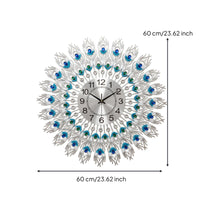 Peacock Wall Clock Luxury Home Decor Easy to Clean for Living Room
