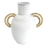 Iron Vase with Handles Lightweight Rustic Metal Vase Minimalist for Decorators, Shelf