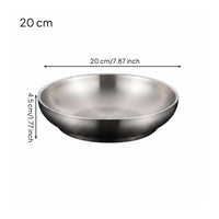 Stainless Steel Serving Plate Shallow Tableware Shatterproof