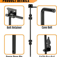 跨境专供栅栏篱笆门闩 12inch 户外门闩 Cane Bolt Gate Drop Rod