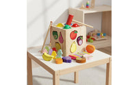 Hand-Eye Coordination 4 in 1 Toy Set Fine Dexterity Skills Wooden Activity Box Educational Fishing Game Paint for Preschoolers, Preschool