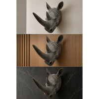House Decoration Stone-Like Finish 3D Effect Rhino Head Wall Mount
