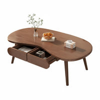 Kidney-Shaped Table with Shelf Double-Layer Storage Living Room Furniture Minimalist Design Household Furnishing for Families, Homeowners, Lounge Area