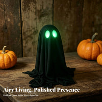Spooky Cloth Spirit with Glowing Eyes | Soft draped Base, Halloween spirit Decoration, for Entryway