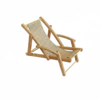 Foldable Design Miniature Beach Chair Decorative Ornament Dollhouse Lounge Chair for Hobbyists
