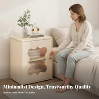 Single-Drawer Metal End Table Minimalist Design Bedroom Furnishing for Dorm Room