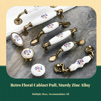 Ceramic Cabinet Handle, European Vintage Drawer Knob