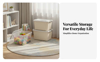 Clear Lidded Tote with casters transparent structure Storage Container Portable