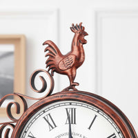 Wrought Iron Hanging Timepiece Rustic Home Decor Quiet Non-Ticking