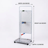 Avian Play Stand and Large Bird Cage Stand, Metal Pet Bird Stand with Wheels, 3 Tier Parrot Stand with Stainless Steel Tray for Macaw Cockatoo