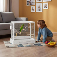 Parrot Enclosure Anti-Splash Large Space Bird Enclosure Bar Spacing Safety