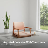 Japanese Zaisu Chair Rear Rearrest Legless Armchair Space-Saving Removable Pad for Adults, Meditators, Bedroom, Studying