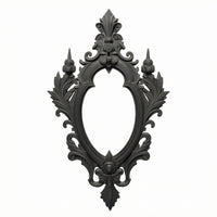 Medieval Picture Frame Scrollwork Image Holder Pointed Finials